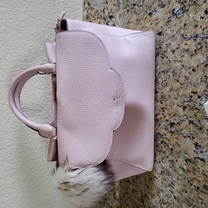 Kate Spade bag with fuzzy charm & crossbody strap